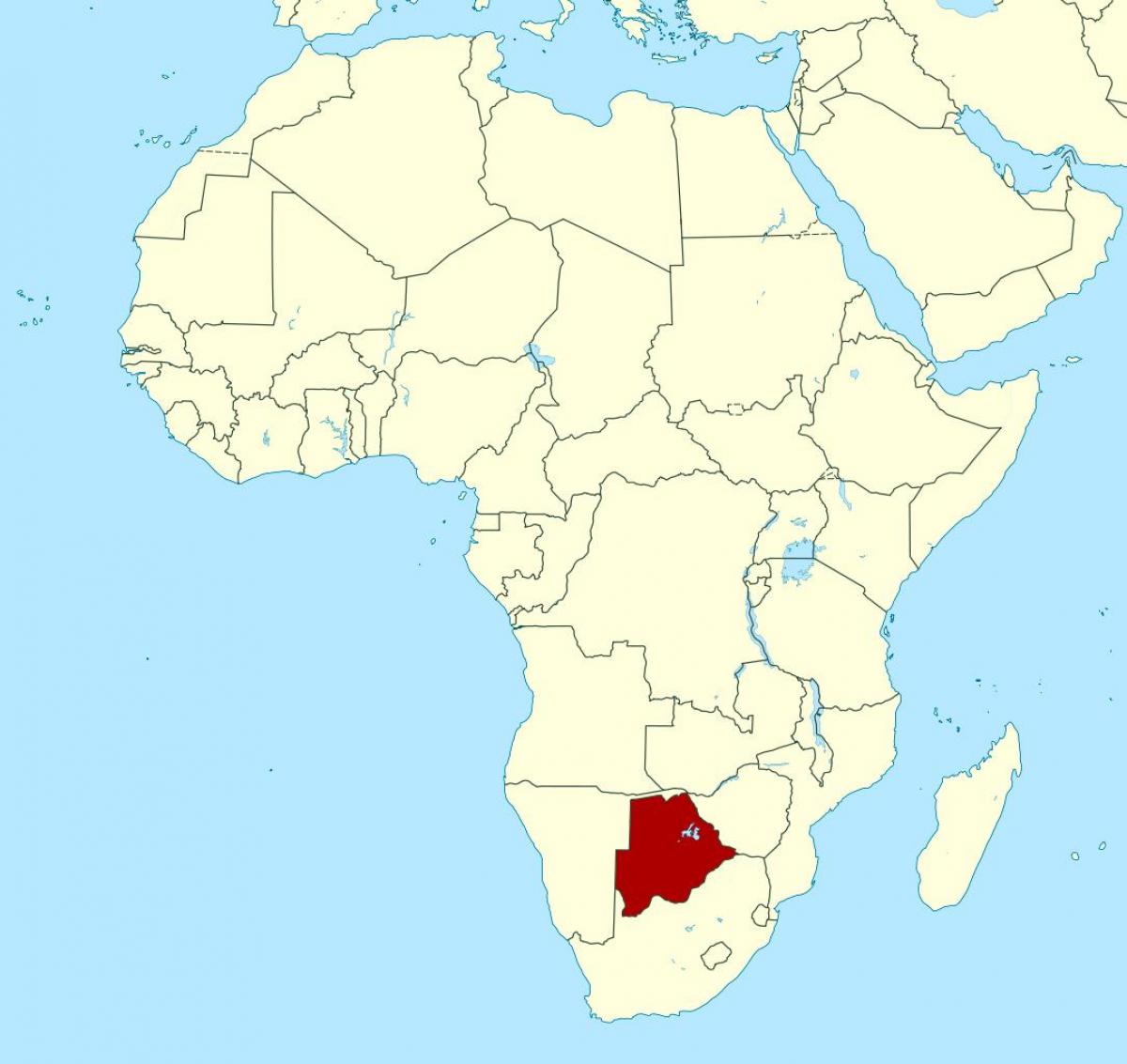 kort over Botswana, afrika