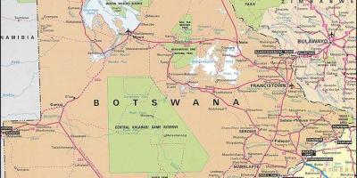 Kort over Botswana kort med afstande