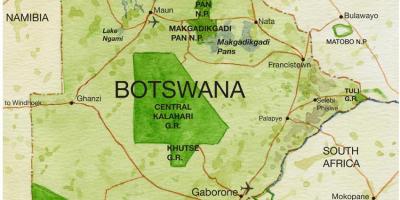 Kort over Botswana vildtreservater