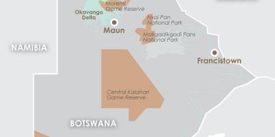 Kort over maun, Botswana